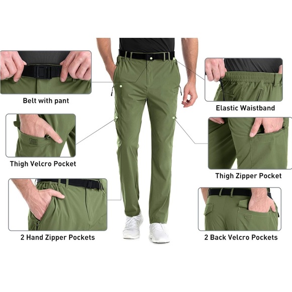 CLOTHIN Men’s XL Green Lightweight Travel Pants. - Picture 6 of 16